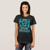 PCOS Awareness Ovary Syndrome PCOS Ribbon T-shirt (Voorkant volledig)