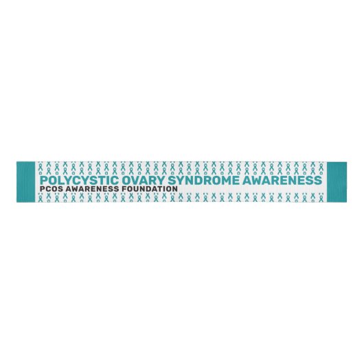 PCOS Awareness Pattern Ribbon Grosgrain Lint (Voorkant)