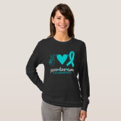 PCOS Awareness Peace Love Cure Ovarium Syndrome T-shirt (Voorkant volledig)