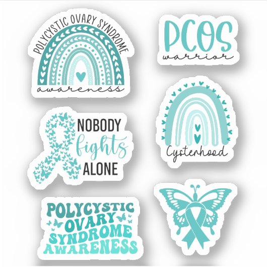PCOS Awareness Polycystic Ovarium Syndroeness Sticker (Voorkant)