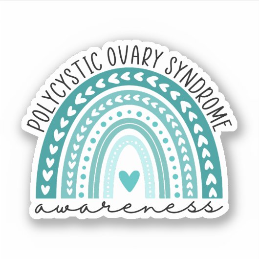 PCOS Awareness Polycystic Ovarium Syndroeness Sticker (Voorkant)