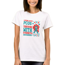 PCOS Awareness Strength Ribbon T-Shirt