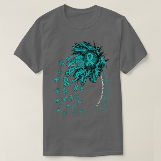 PCOS Awareness zonnebloem niemand vecht tegen een T-shirt (Design voorkant)