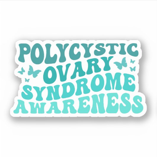 PCOS Awarensie, polycysteus ovariumsyndroom Awaren Sticker (Voorkant)