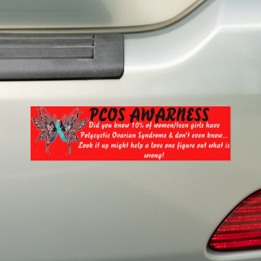PCOS-BEWUSTMAKING BUMPERSTICKER (Op auto)
