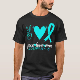 PCOS Bewustzijn Vrede Liefde Genezing Eierstok Syn T-shirt