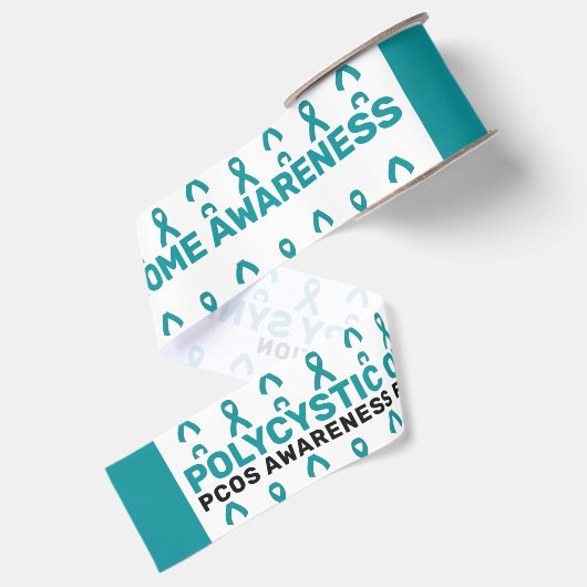 PCOS-bewustzijnspatroonlint Grosgrain Lint (Achterkant)