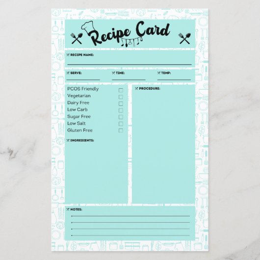 PCOS Friendly Recipe Card (Voorkant)