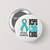 PCOS Hope Love Cure Ribbon Ronde Button 5,7 Cm (Voorkant /achterkant)