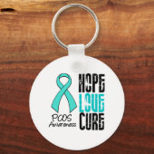 PCOS Hope Love Cure Ribbon Sleutelhanger (Voorkant)