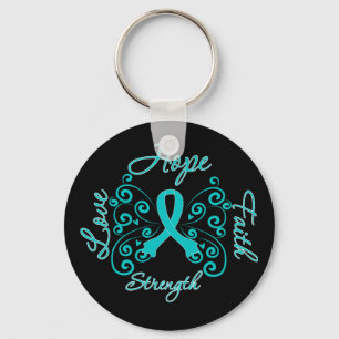 PCOS Hope Motto Butterfly Sleutelhanger