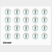 PCOS met God Cross Ronde Sticker (Vel)