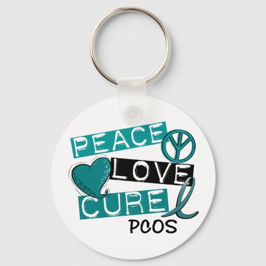 PCOS Peace Love Cure 1 Sleutelhanger (Voorkant)