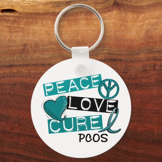 PCOS Peace Love Cure 1 Sleutelhanger (Voorkant)