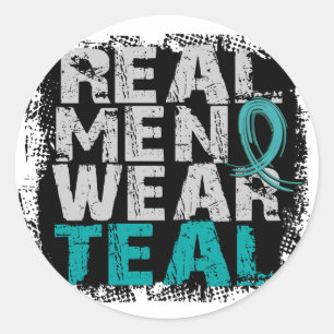 PCOS Real Mannen Draag Blauwgroen Polycysteus Ovar Ronde Sticker