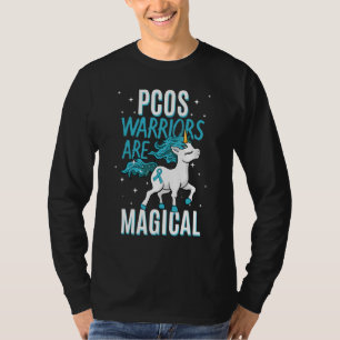 Pcos Warrior Magical Unicorn Blauwgroen Polycystic T-shirt