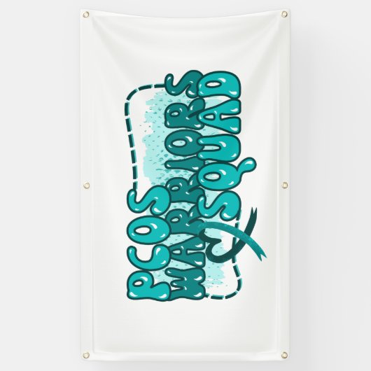 PCOS WARRIORS SQUAD Polycysteus Ovarium Syndroom Spandoek (Verticaal)