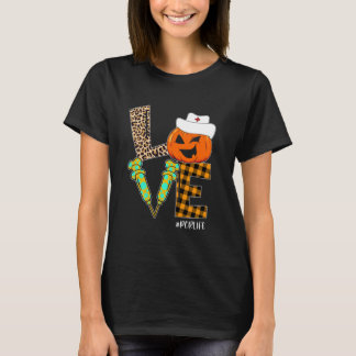 PCR verpleegster leopard Pumpkin Halloween Love Nu T-shirt