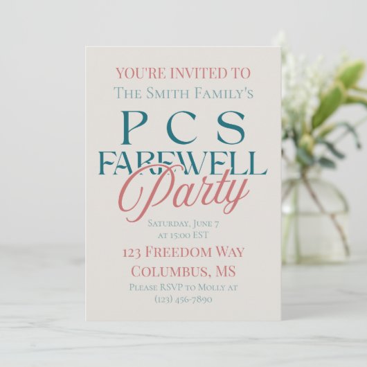 PCS Afscheidsfeest - Moderne Militaire Weg Kaart (Staand voorkant)