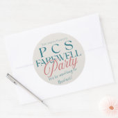 PCS Afscheidsfeest - Moderne Militaire Weg Ronde Sticker (Envelop)