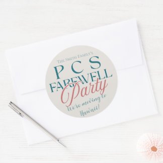 PCS Afscheidsfeest - Moderne Militaire Weg Ronde Sticker