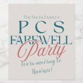 PCS Afscheidsfeest - Moderne Militaire Weg Wijn Etiket (Enkel label)