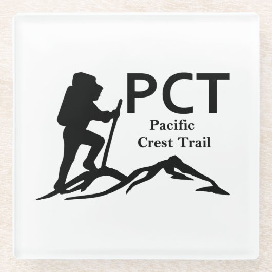 PCT - Pacific Crest Trail Glazen Onderzetter (Voorkant)