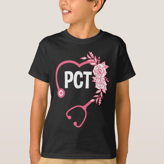 PCT Stethoscoop Ontwerp Patiëntenzorgtechnicus PCT T-shirt (Voorkant)