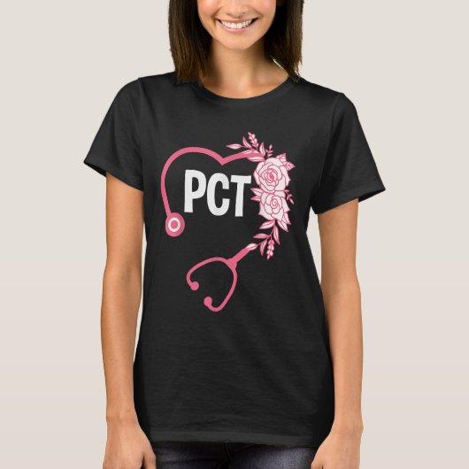 PCT Stethoscoop Ontwerp Patiëntenzorgtechnicus PCT T-shirt (Voorkant)