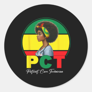 Pct Verpleegkundige Afro Zwarte Geschiedenis Maand Ronde Sticker