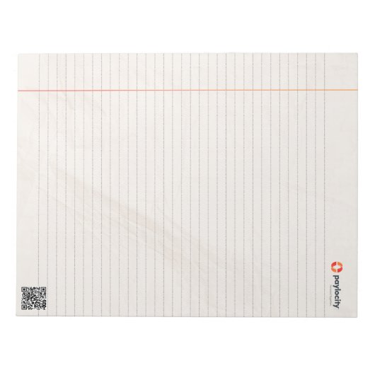 PCTY 8,5 x 11 Notitieblok met QR-code (Voorkant)