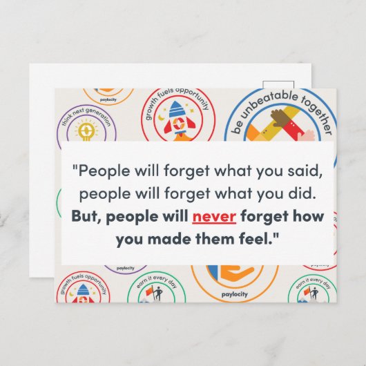 PCTY Waarde Briefkaart met citaat (Voorkant / Achterkant)