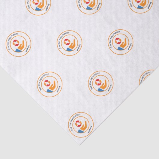 PCTY WAARDEN Weefseldocument "Leef de Reputatie" Tissuepapier (Detail)