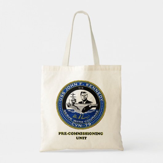 PCU John F Kennedy-patch voor lichtkleuren Tote Bag (Achterkant)