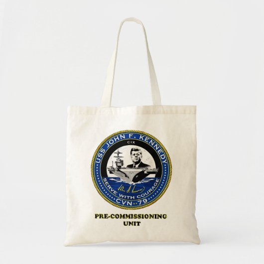 PCU John F Kennedy-patch voor lichtkleuren Tote Bag (Voorkant)