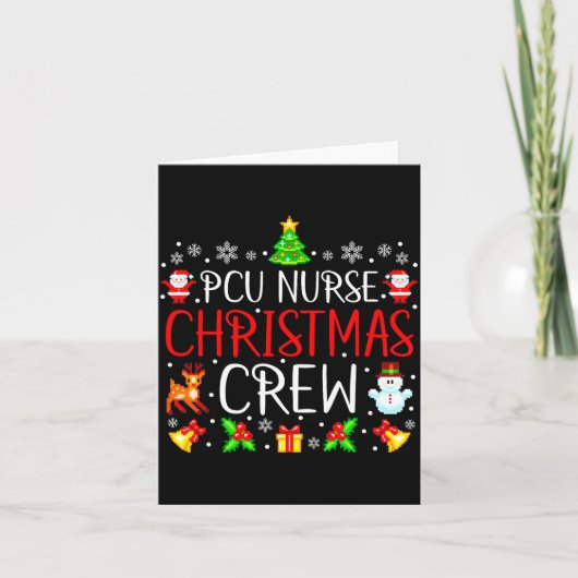 Pcu Nurse Christmas Crew Matching Xmas  Kaart (Voorkant)