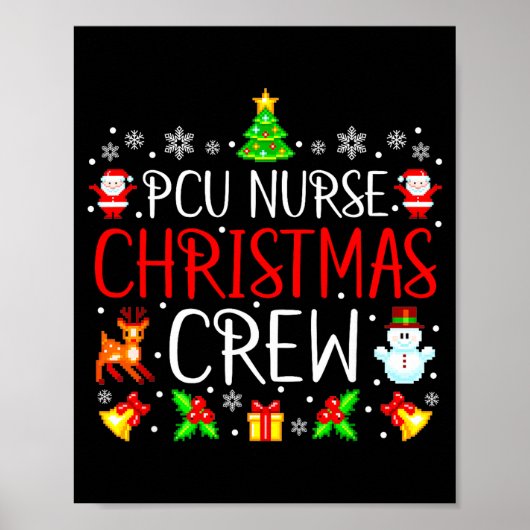 Pcu Nurse Christmas Crew Matching Xmas  Poster (Voorkant)
