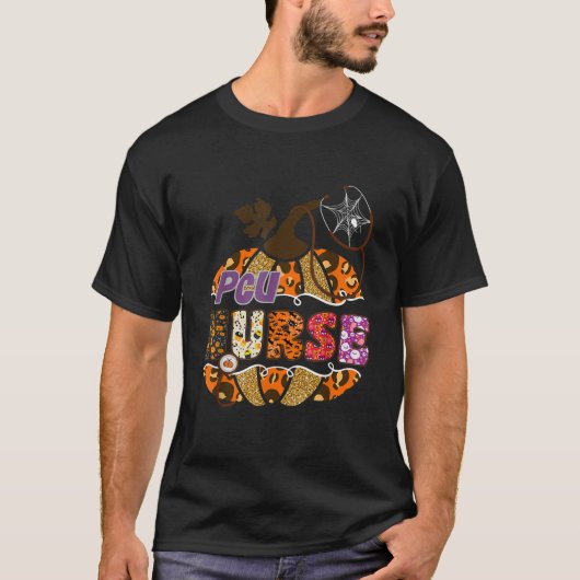 PCU Verpleegster Halloween Pompoen Leopard Progres T-shirt (Voorkant)