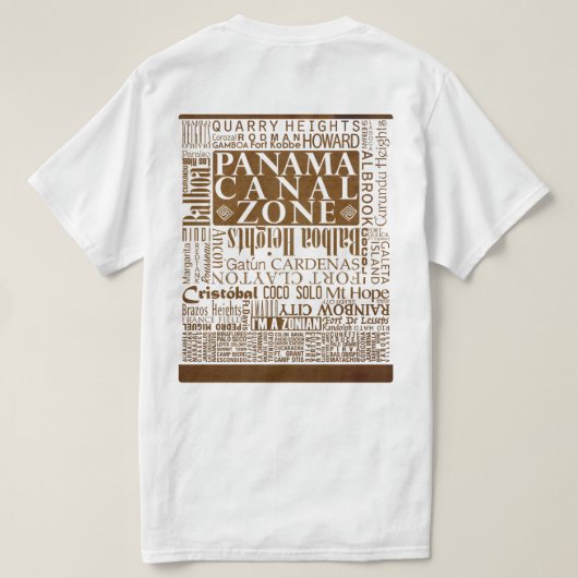 PCZ-lokaties op oud papier met rand T-shirt (Design achterkant)