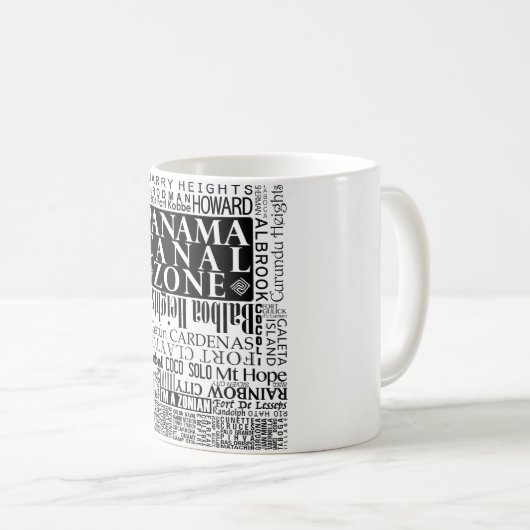 PCZ - Panama Canal Zone Locaties in zwart Koffiemok (Voorkant rechts)