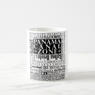 PCZ - Panama Canal Zone Locaties in zwart Koffiemok