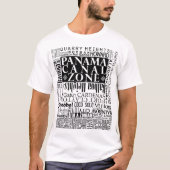 PCZ - Panama Canal Zone Locaties in zwart T-shirt (Voorkant)