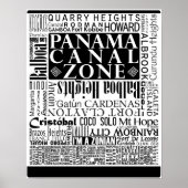 PCZ - Panama Canal Zone Locaties met Border Poster (Voorkant)