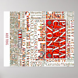 PCZ - Panama Canal Zone Locaties met Mola Design Poster