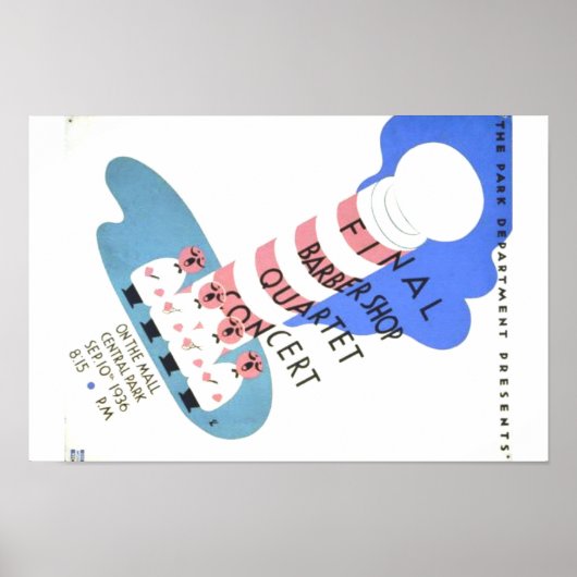 PD0052  Barber Shop Quartet Concert Poster. Poster (Voorkant)