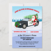 PD Merry Christmas Police Car with Santa Holiday Kaart (Voorkant)