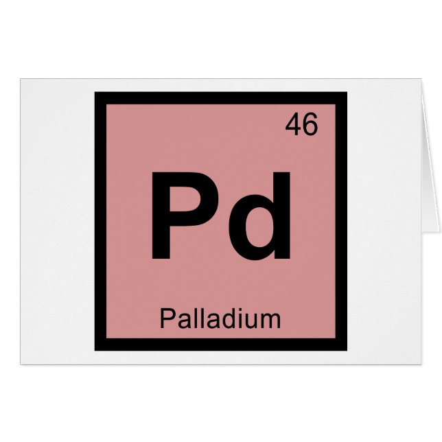 Pd - Palladium Chemistry Periodic Table Symbol (Voorkant Horizontaal)