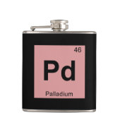 Pd - Palladium Chemistry Periodic Table Symbol Heupfles (Voorkant)