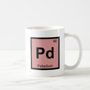 Pd - Periodiek tabelsymbool voor palladium Chemist Koffiemok