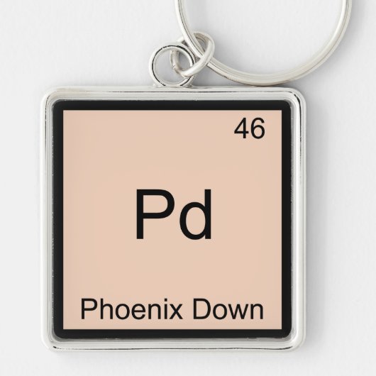 Pd - Phoenix Down Chemie Elementsymbool T-Shirt Sleutelhanger (Voorkant)